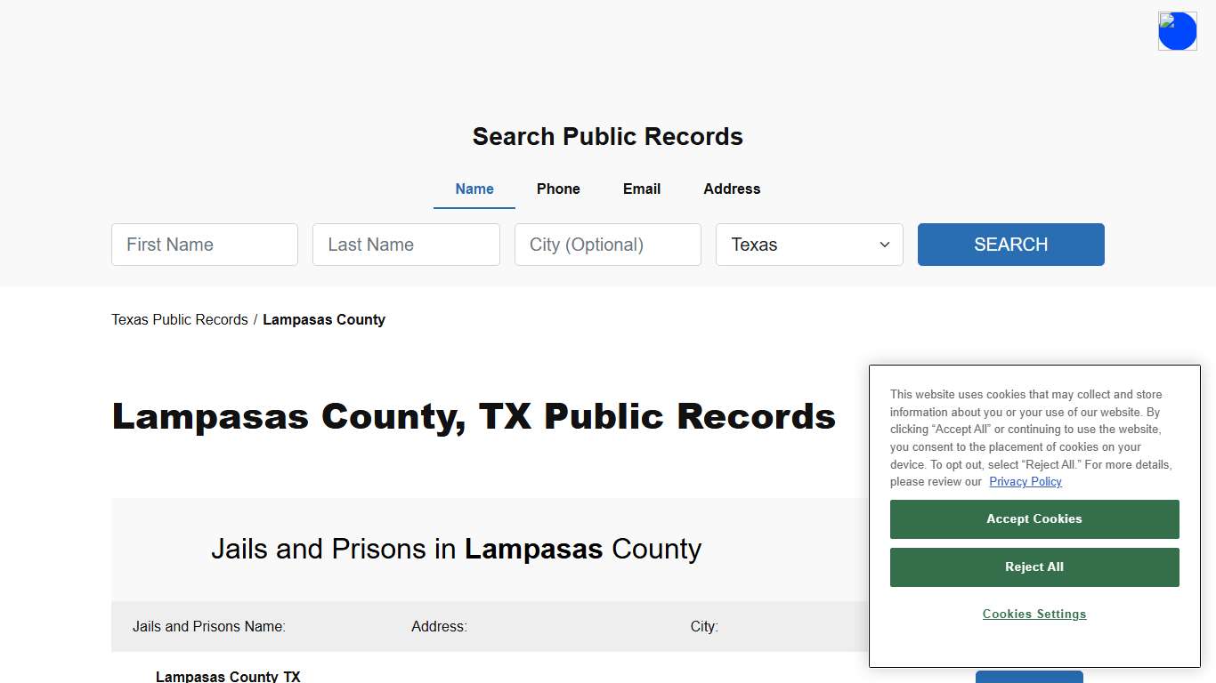 Lampasas County, TX Public Court, Arrest and Inmate Records - ThePublicIndex